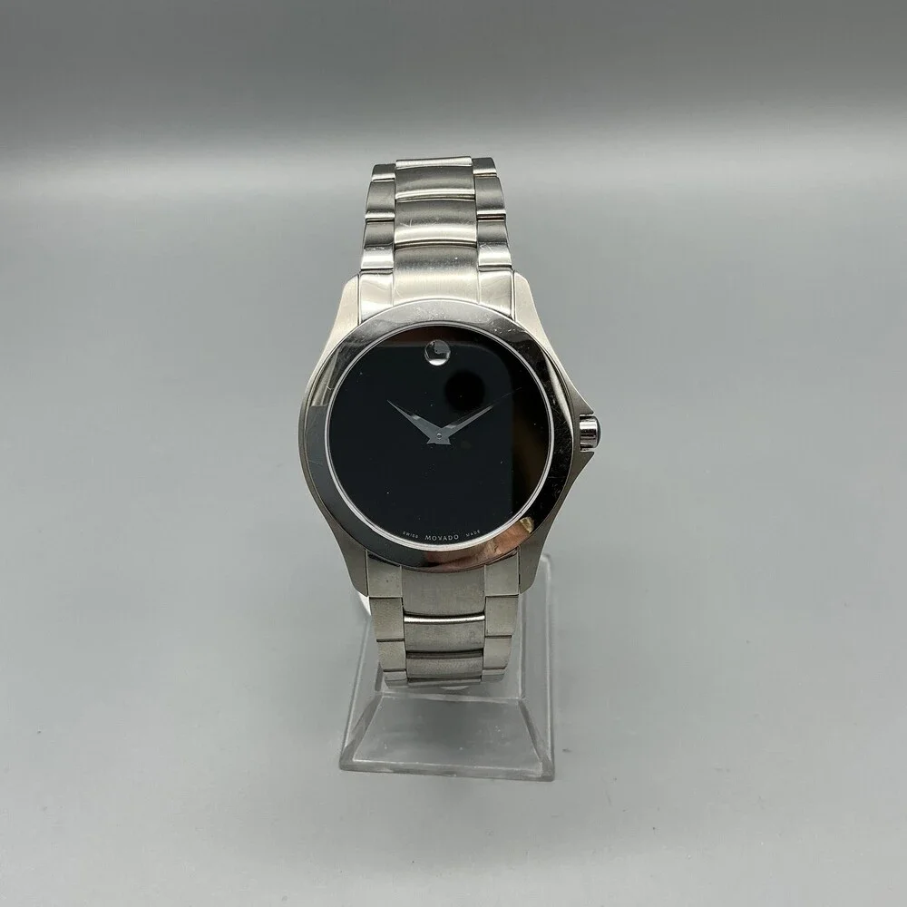Movado Museum 84 G2 1855 Mens Watch 36mm Black Dial Stainless New Battery 8